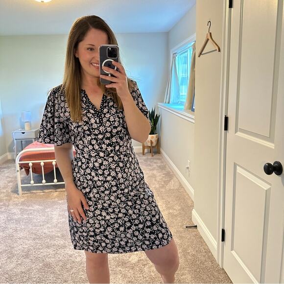 NWT Rebecca Taylor Navy Blue Pink Floral Mini Dress 6 - Picture 11 of 13